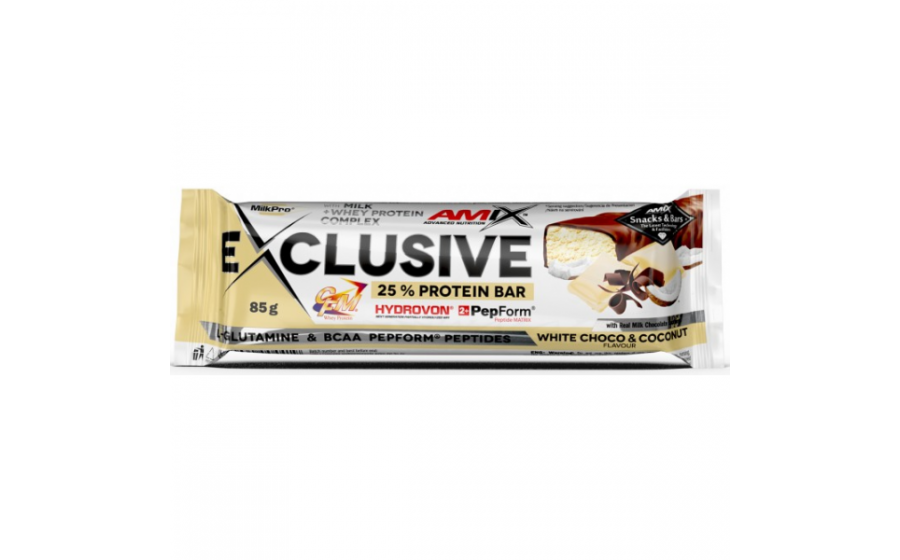 Amix Exclusive Protein Bar 25% (85 g, white choco & coconut) Amix Exclusive Protein Bar 25% (85 g, white choco & coconut)