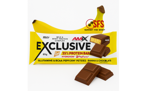 Amix Exclusive Protein Bar 25% (85 g, banana & chocolate)