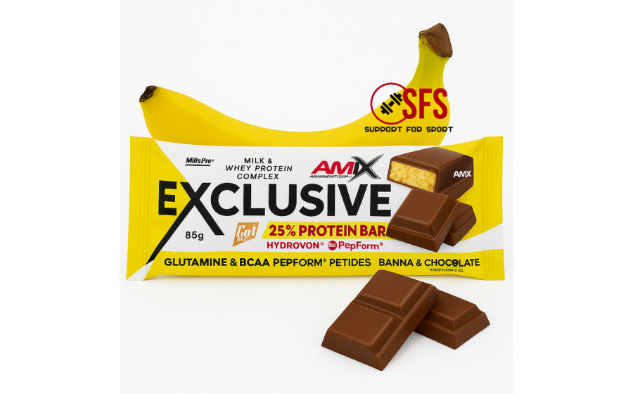 Amix Exclusive Protein Bar 25% (85 g, banana & chocolate) Amix Exclusive Protein Bar 25% (85 g, banana & chocolate)