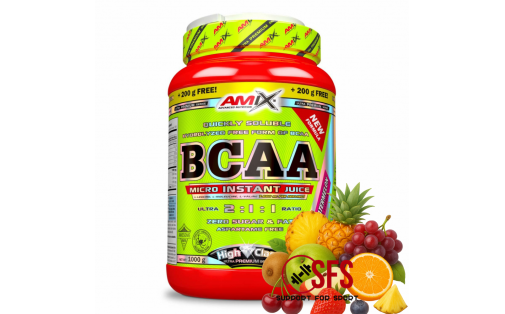 AMIX BCAA Micro Instant Juice - 800g + 200 g(free) -Fruit Punch