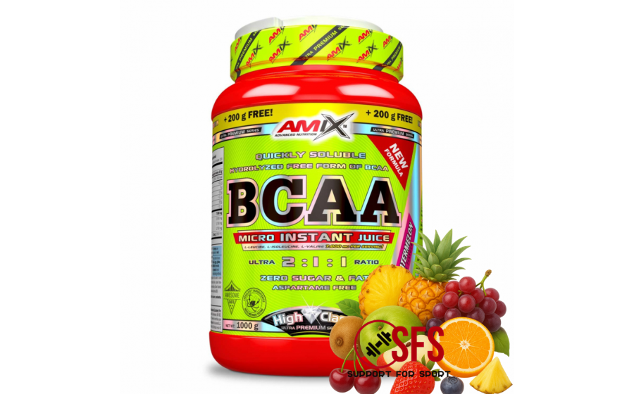 AMIX BCAA Micro Instant Juice - 800g + 200 g(free) -Fruit Punch