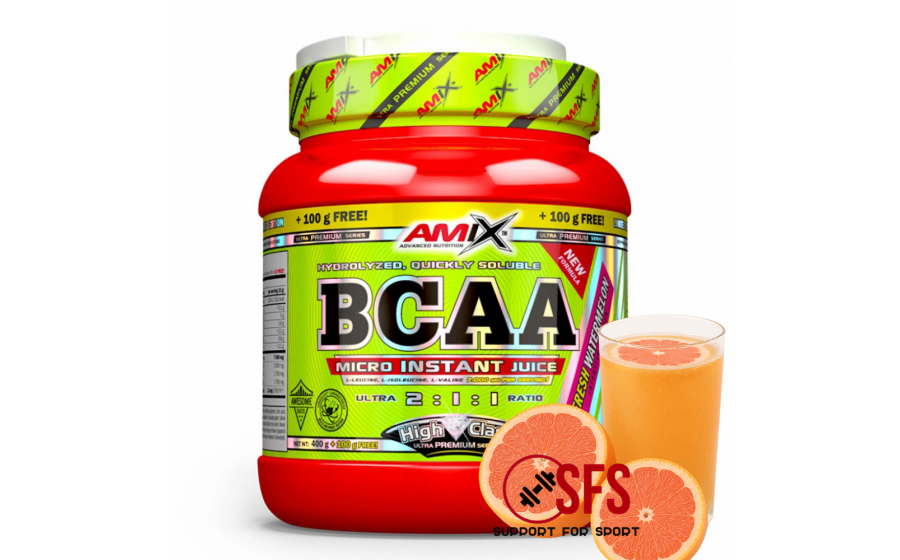 AMIX BCAA Micro Instant Juice - 400 g+ 100 g(free) - Grapefruit Lemonade