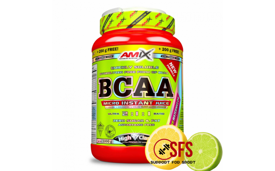 AMIX BCAA Micro Instant Juice - 800g + 200 g(free) - Lemon Lime
