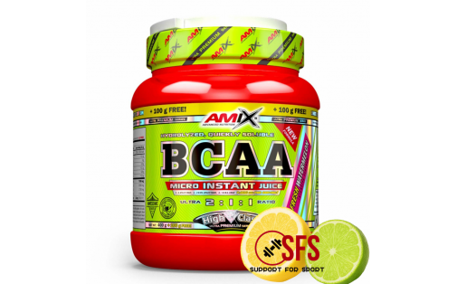 AMIX BCAA Micro Instant Juice - 400 g+ 100 g(free) - Lemon Lime