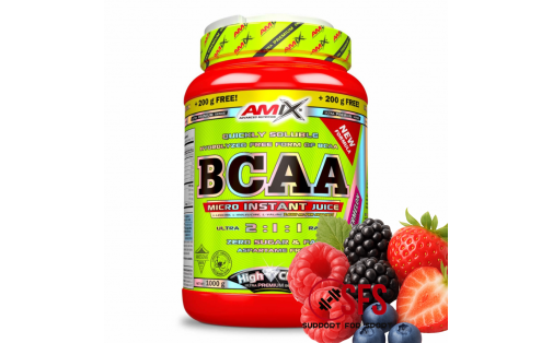 AMIX BCAA Micro Instant Juice - 800g + 200 g(free) - Forest Fruit