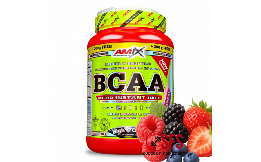 AMIX BCAA Micro Instant Juice - 800g + 200 g(free) - Forest Fruit
