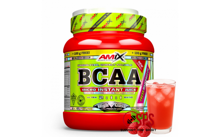 AMIX BCAA Micro Instant Juice - 400 g+ 100 g(free) - Raspberry Lemonade