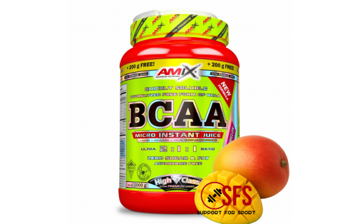 AMIX BCAA Micro Instant Juice - 800g + 200 g(free) - Mango