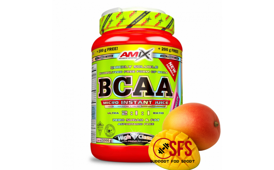 AMIX BCAA Micro Instant Juice - 800g + 200 g(free) - Mango