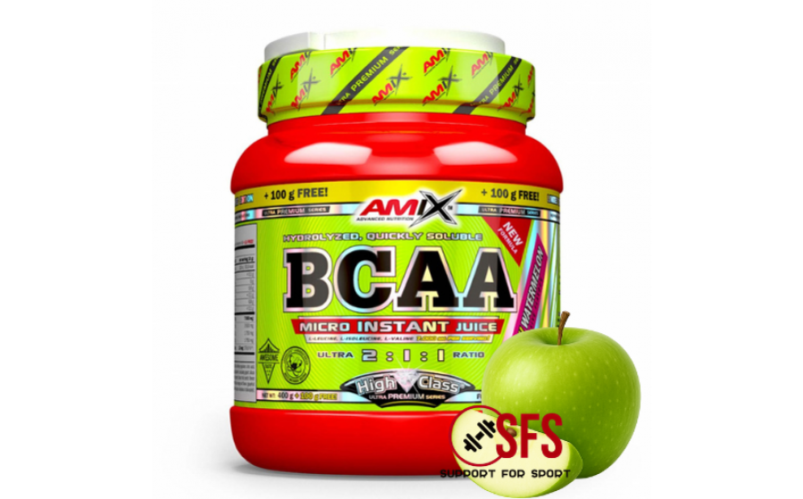 AMIX BCAA Micro Instant Juice - 400 g+ 100 g(free) - Green Apple