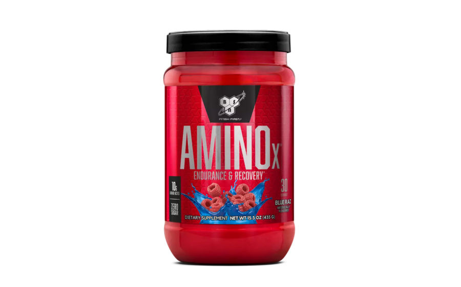 BSN Amino‑X – Blue Raspberry 435 г, амінокислоти для витривалост BSN Amino‑X Blue Raspberry 435 г — шипучий комплекс амінокислот