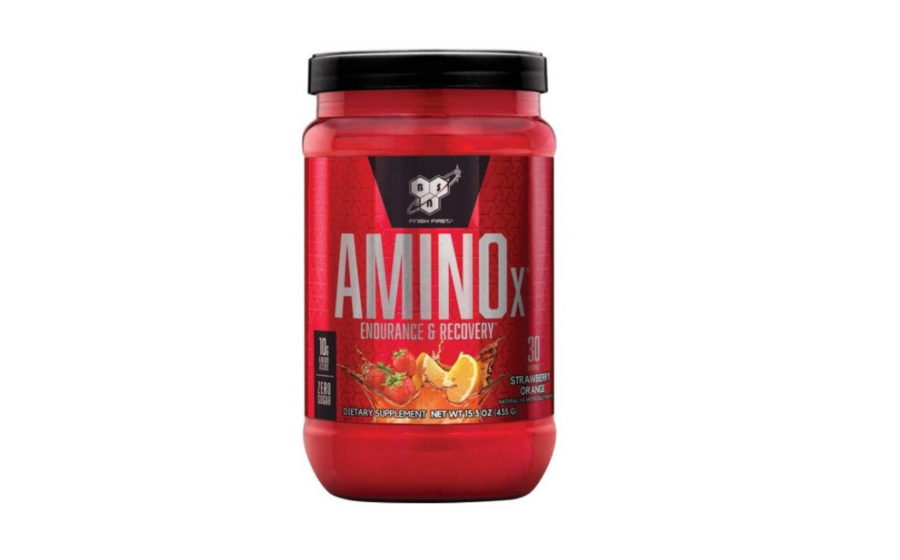BSN Amino X 435 г — амінокислотний комплекс без цукру, смак полу BSN Amino X полуниця апельсин 435 г амінокислоти
