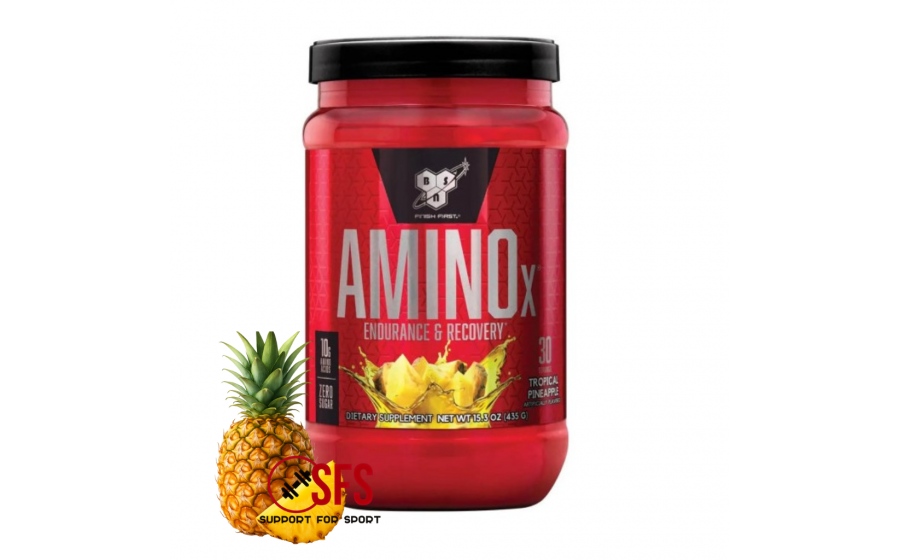 BSN Amino X 435 г — амінокислотний комплекс без цукру, смак троп BSN Amino X тропічний ананас 435 г амінокислоти