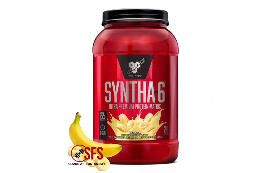 BSN Syntha‑6 1,32 кг — банановий смак, протеїновий комплекс для BSN Syntha‑6 банан 1,32 кг протеїн