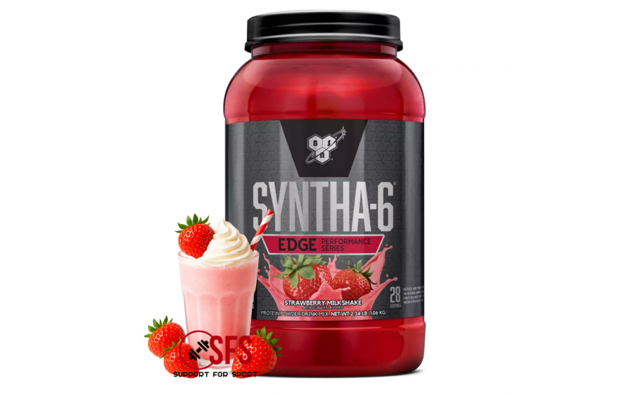 BSN Syntha-6 Edge — 1,06 кг, білковий коктейль зі смаком клубніч BSN Syntha-6 Edge клубнічний мілкшейк 1,06 кг
