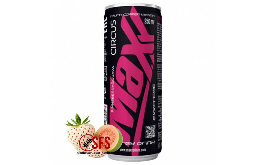 Caste Maxx Circus Energy Drink – ананасова полуниця і гуава – 25 Енергетик Caste Maxx Circus 250 мл ананасова полуниця і гуава