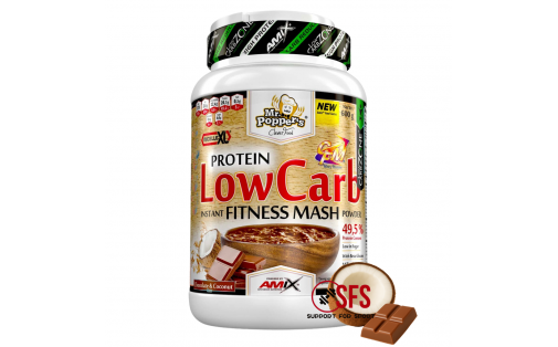 AMIX Mr.Popper´s - Low Carb Fitness Mash 600g Chocolate-coconut