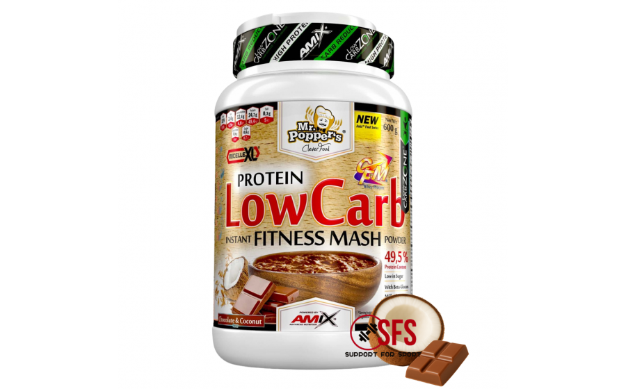 AMIX Mr.Popper´s - Low Carb Fitness Mash 600g Chocolate-coconut AMIX Mr.Popper´s - Low Carb Fitness Mash 600g Chocolate-coconut