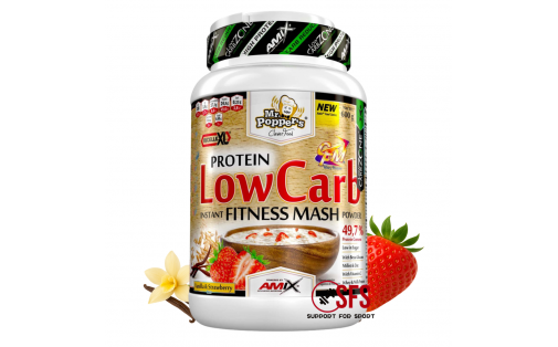 AMIX Mr.Popper´s - Low Carb Fitness Mash 600g Vanilla-strawberry