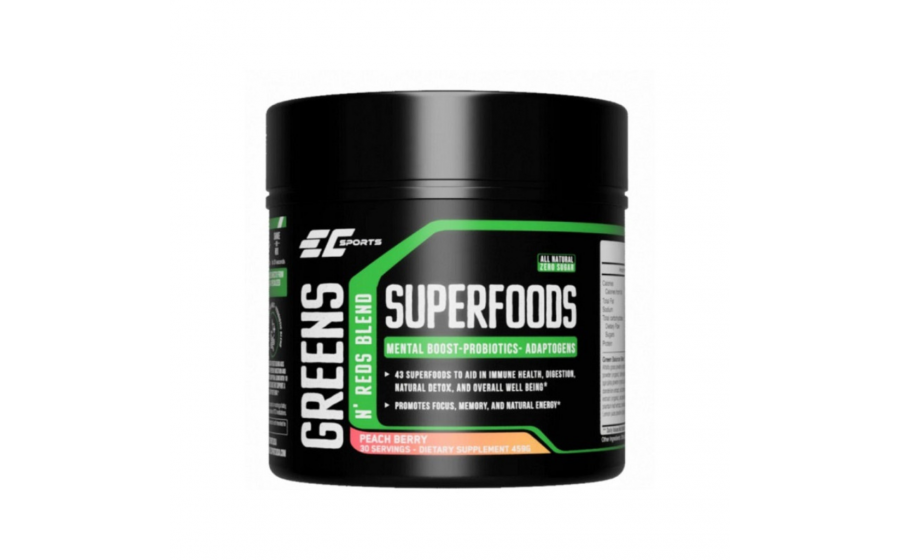 Earth’s Creation Greens & Reds – 446 г – персик-ягоди Greens & Reds Superfood персик-ягоди 446 г