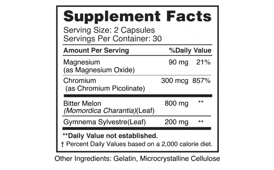 Glucose Support капсулы 60 шт – хром + горькая дыня Earth’s Creation Glucose Support 60 капсул – регулирование сахар