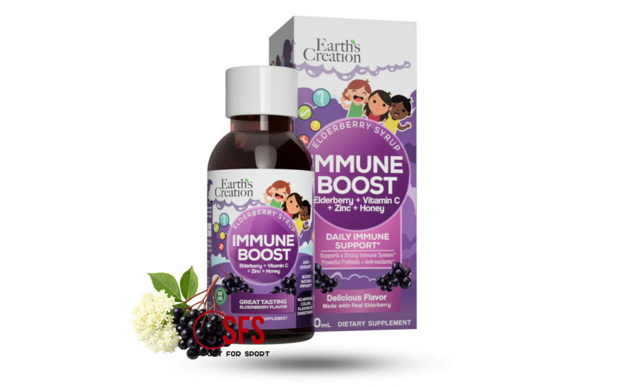 Earth’s Creation Immune Boost Elderberry Cough Syrup – 120 мл Earth’s Creation Elderberry Syrup 120 мл чорна бузина