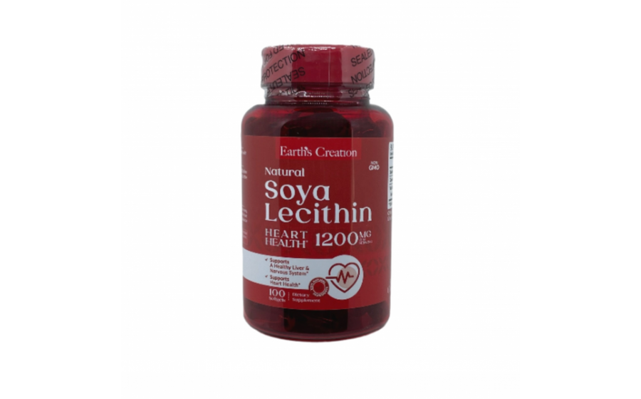 Soya Lecithin 1200 мг — 100 softgel — курс 3–4 місяці Earth’s Creation Soya Lecithin 1200 mg — 100 капсул