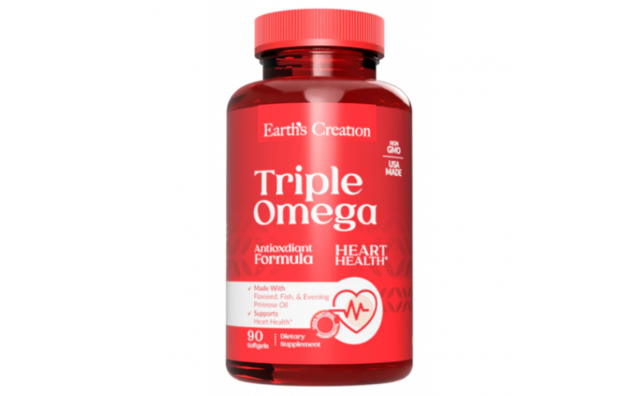 Triple Omega + Primrose — 200 капсул — EPA, DHA, GLA Earth’s Creation Triple Omega with Primrose 200 капсул