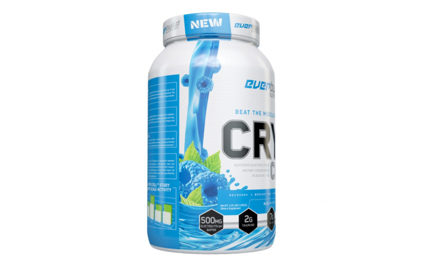 BCAA 8:1:1 Blue Raspberry 1476 г — цитрулін, без цукру, Everbuil Cryo Cell BCAA Blue Raspberry 1476 г — енергія, відновлення, 60
