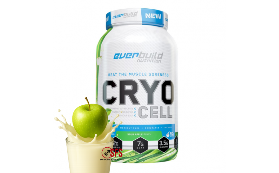 Everbuild Cryo Cell BCAA Sour Apple Punch 1400 г — енергія і від Cryo Cell BCAA 8:1:1 Sour Apple 1400 г — без цукру, цитрулін, 10