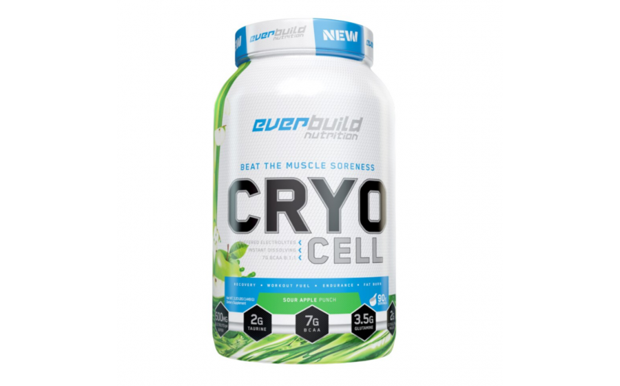 Everbuild Cryo Cell BCAA Sour Apple Punch 1400 г — енергія і від Cryo Cell BCAA 8:1:1 Sour Apple 1400 г — без цукру, цитрулін, 10