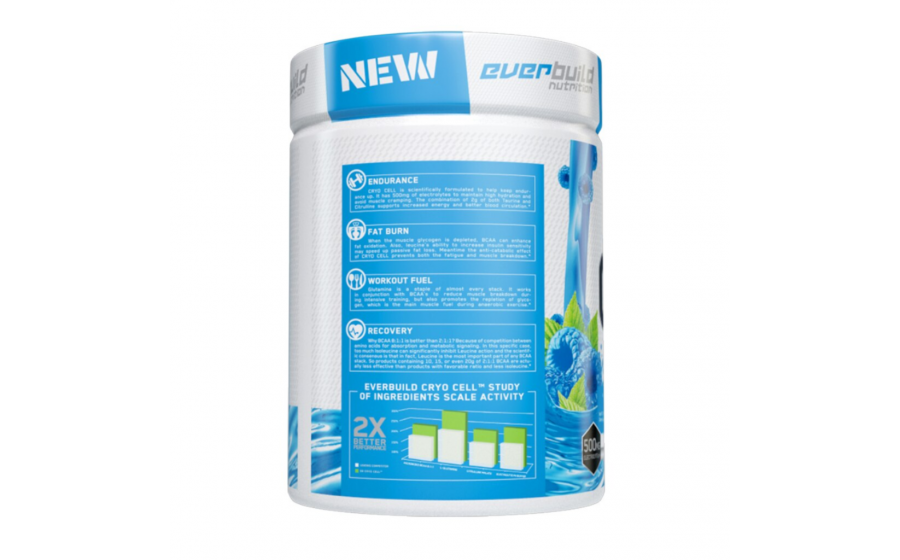 Cryo Cell BCAA Blue Raspberry — 486 г, амінокислоти без цукру