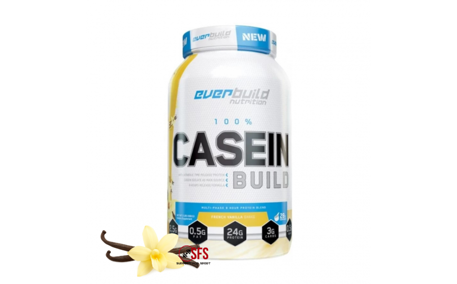 Micellar Casein Build Vanilla – 908 г нічного протеїну для відно Everbuild Micellar Casein Build Vanilla – 908 г білка без цукру