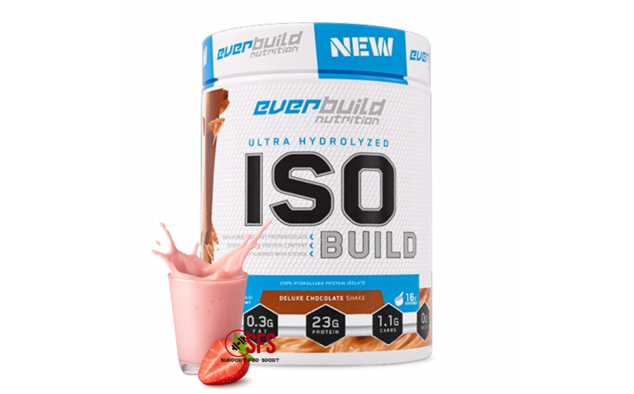 ISO Build 454 г Strawberry Smoothie — гидролизованный протеин бе Everbuild ISO Build Hydrolyzed Protein Isolate Strawberry Smooth