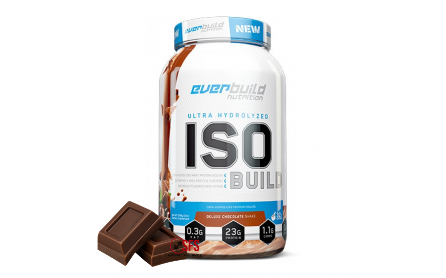 ISO Build 908 г Chocolate — чистий протеїн для зростання м’язів Everbuild ISO Build Chocolate – 908 г білка без цукру
