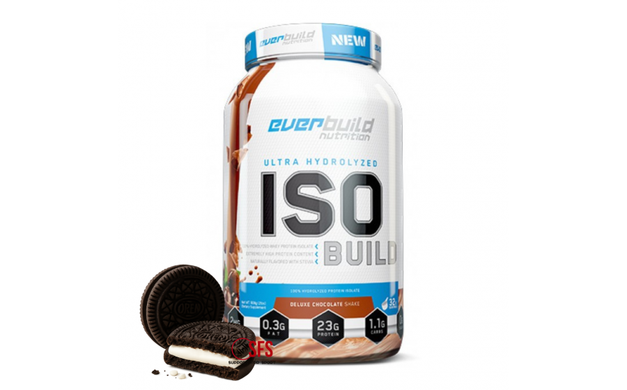 ISO Build 908 г Cookies & Cream – протеин для роста и восста Everbuild ISO Build Cookies & Cream – 908 г протеина без сах