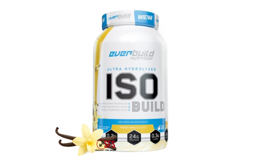 ISO Build 908 г French Vanilla — чистий протеїн для м’язового ро Everbuild ISO Build French Vanilla – 908 г білка без цукру