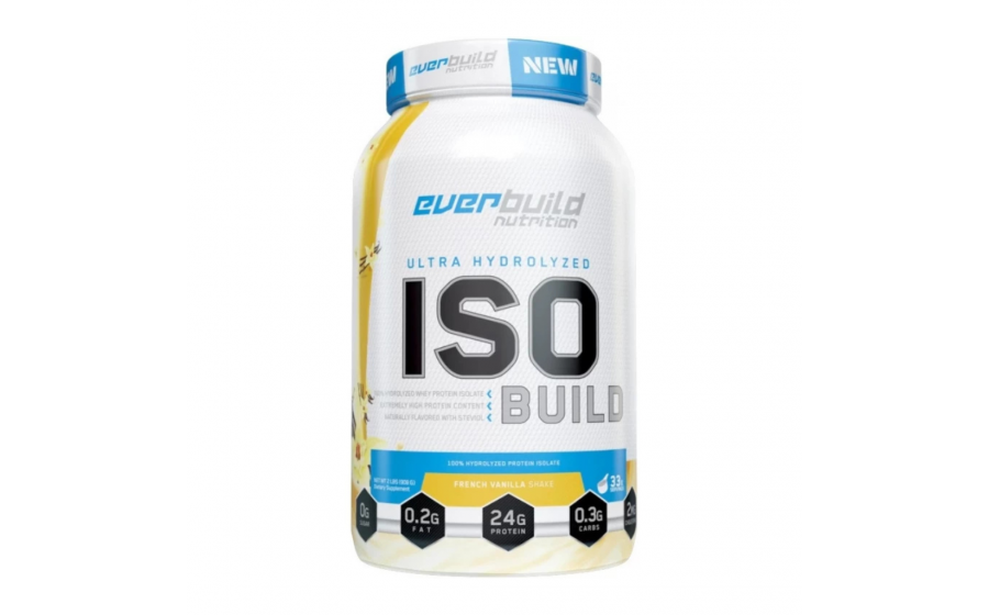 ISO Build 908 г French Vanilla — чистий протеїн для м’язового ро Everbuild ISO Build French Vanilla – 908 г білка без цукру