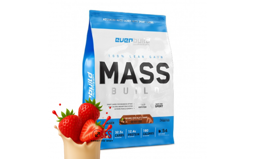 Everbuild Mass Gainer 2720 г Strawberry — білок 60г, без цукру