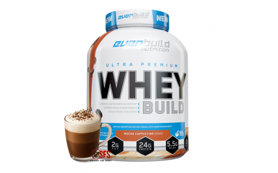 Whey Mocha Cappuccino 2271 г — Everbuild, low sugar Everbuild Whey Protein Mocha Cappuccino 2271 г — без цукру