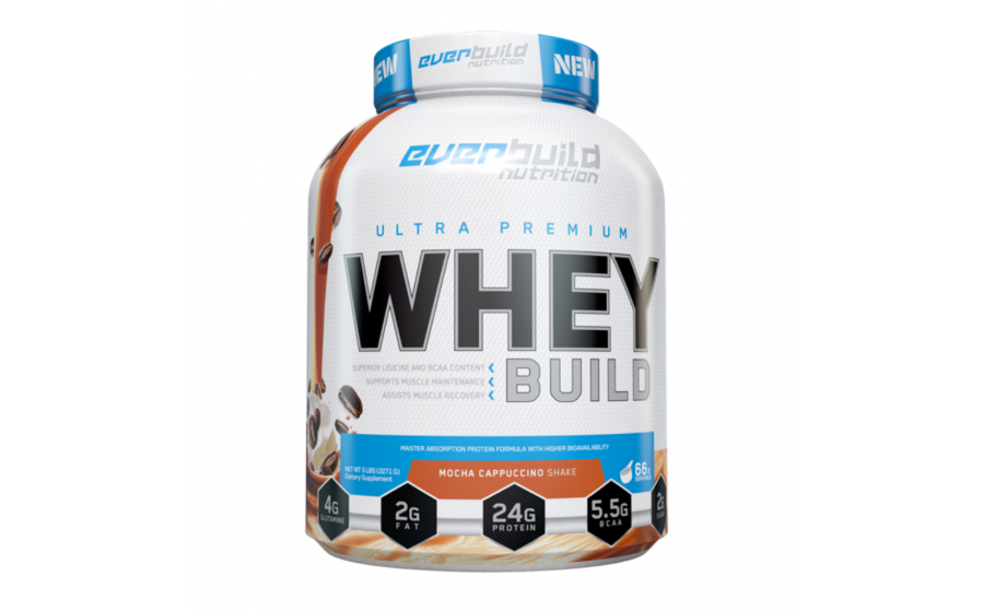 Whey Mocha Cappuccino 2271 г — Everbuild, low sugar Everbuild Whey Protein Mocha Cappuccino 2271 г — без цукру