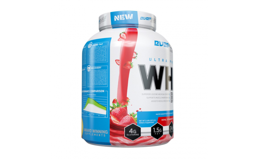 Whey Strawberry Smoothie 2271 г — Everbuild, без глютену Everbuild Whey Protein Build Strawberry Smoothie 2271 г