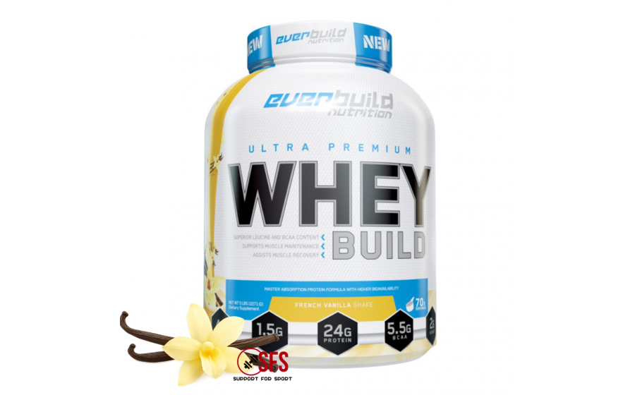 Whey French Vanilla 2271 г — Everbuild, без глютену Everbuild Whey Protein Build French Vanilla 2271 г — без лактози