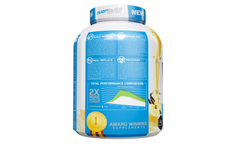 Whey French Vanilla 2271 г — Everbuild, без глютену Everbuild Whey Protein Build French Vanilla 2271 г — без лактози