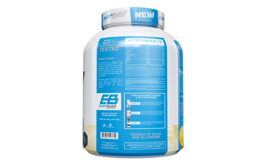 Whey French Vanilla 2271 г — Everbuild, без глютену Everbuild Whey Protein Build French Vanilla 2271 г — без лактози
