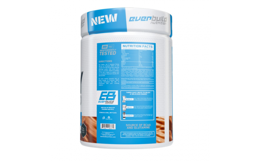Choco Mint Whey Protein 454 г – Everbuild, BCAA, без лактозы Everbuild Whey Protein Choco Mint 454 г – 25 г белка, без сахара