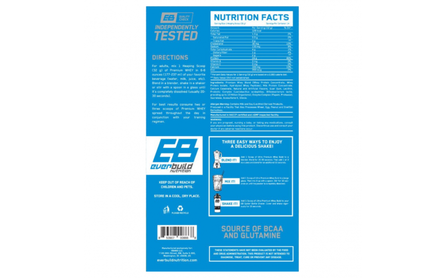 Everbuild Ultra Premium Whey Protein Build Mocha Cappuccino 454 