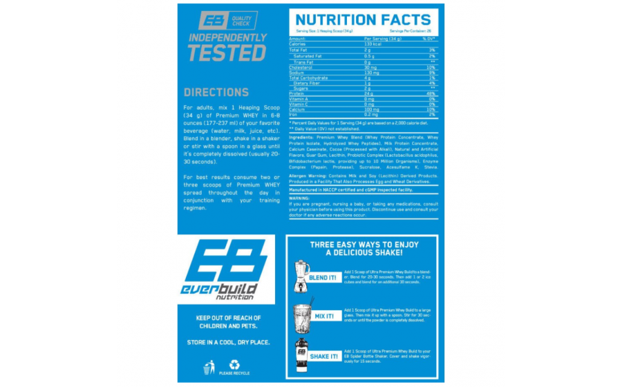 Everbuild Ultra Premium Whey Protein Build Chocolate 908 г