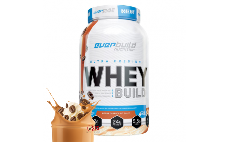 Ultra Premium Whey Protein 908 г Mocha Cappuccino — концентрат Everbuild Ultra Premium Whey Protein Build Mocha Cappuccino 908