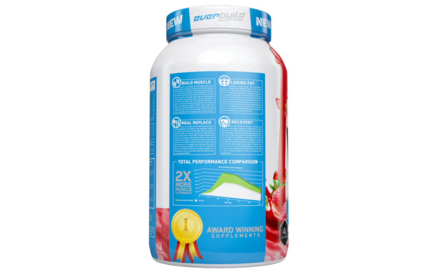 Ultra Premium Whey Protein 908 г Strawberry Smoothie Everbuild Ultra Premium Whey Protein Build Strawberry Smoothie 9
